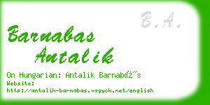 barnabas antalik business card